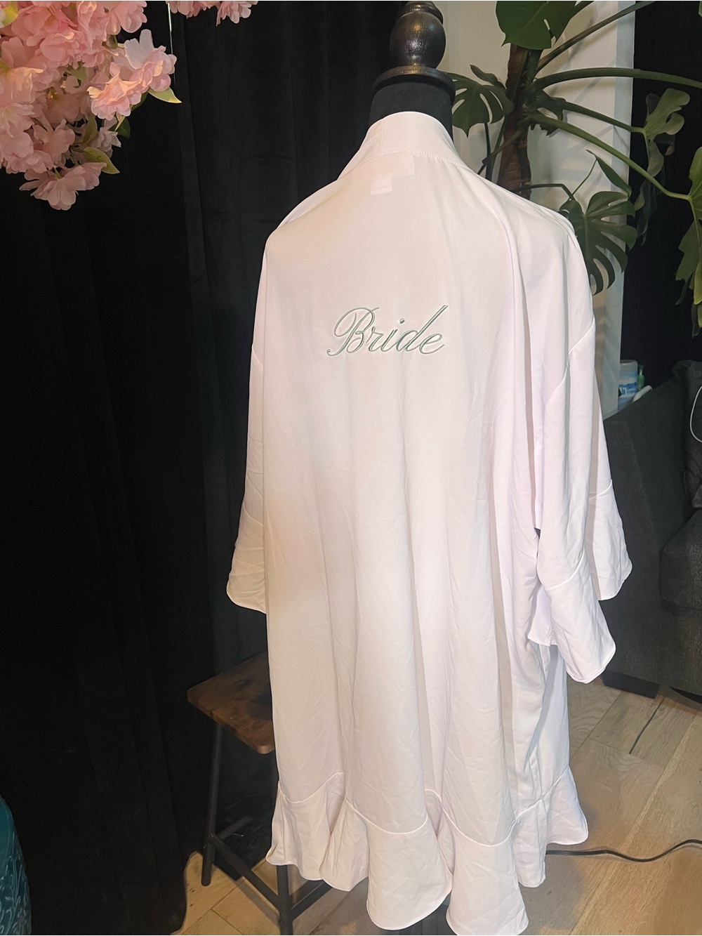 Birdy Grey Light Pink 'Bride' Embroidered Bridal Robe